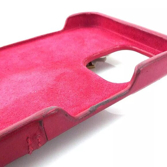 Auth Christian Dior Smartphone Case Cover Red Leather/Goldtone - 55881g - Picture 8 of 10